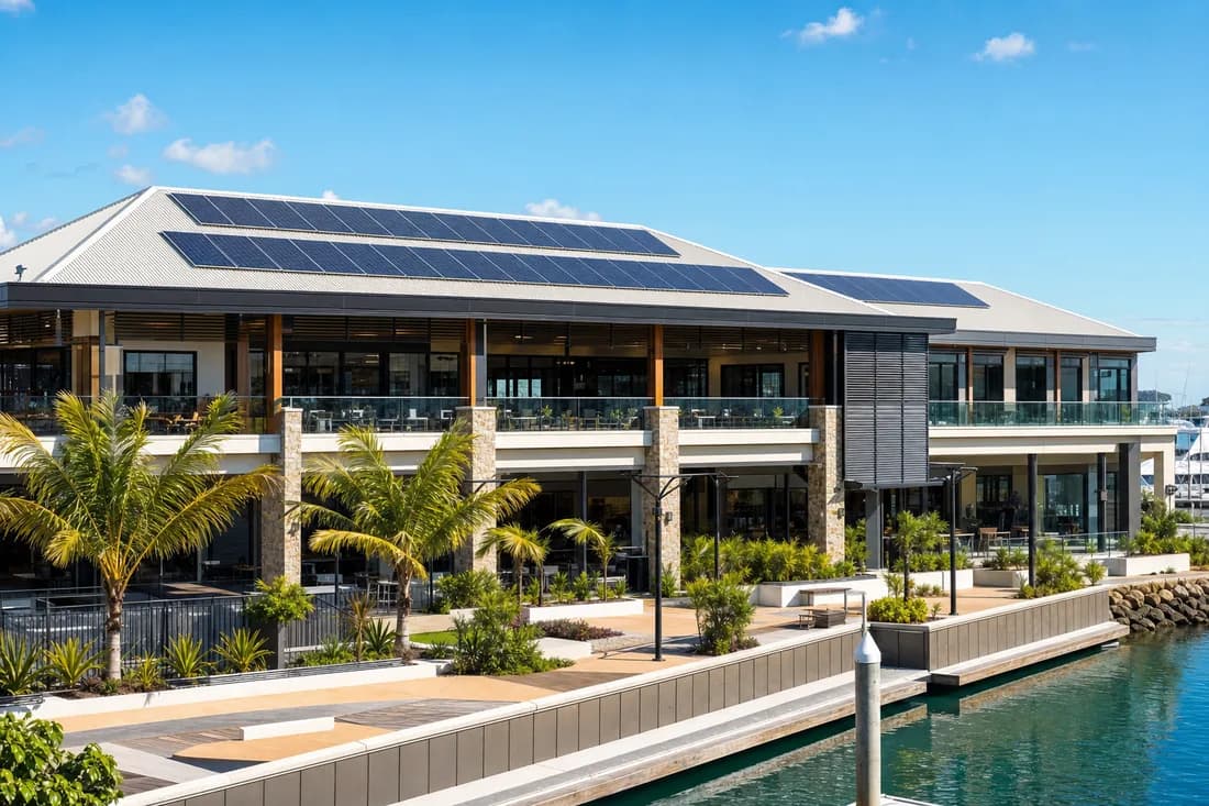 Commercial solar on a Runaway Bay business rooftop