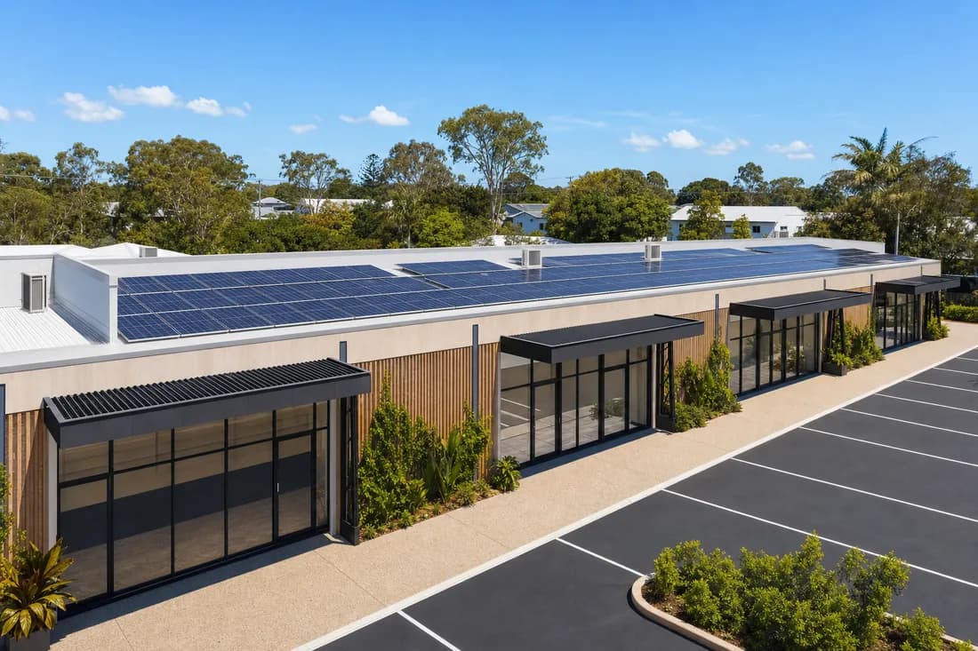 Commercial solar on a Mermaid Beach business rooftop