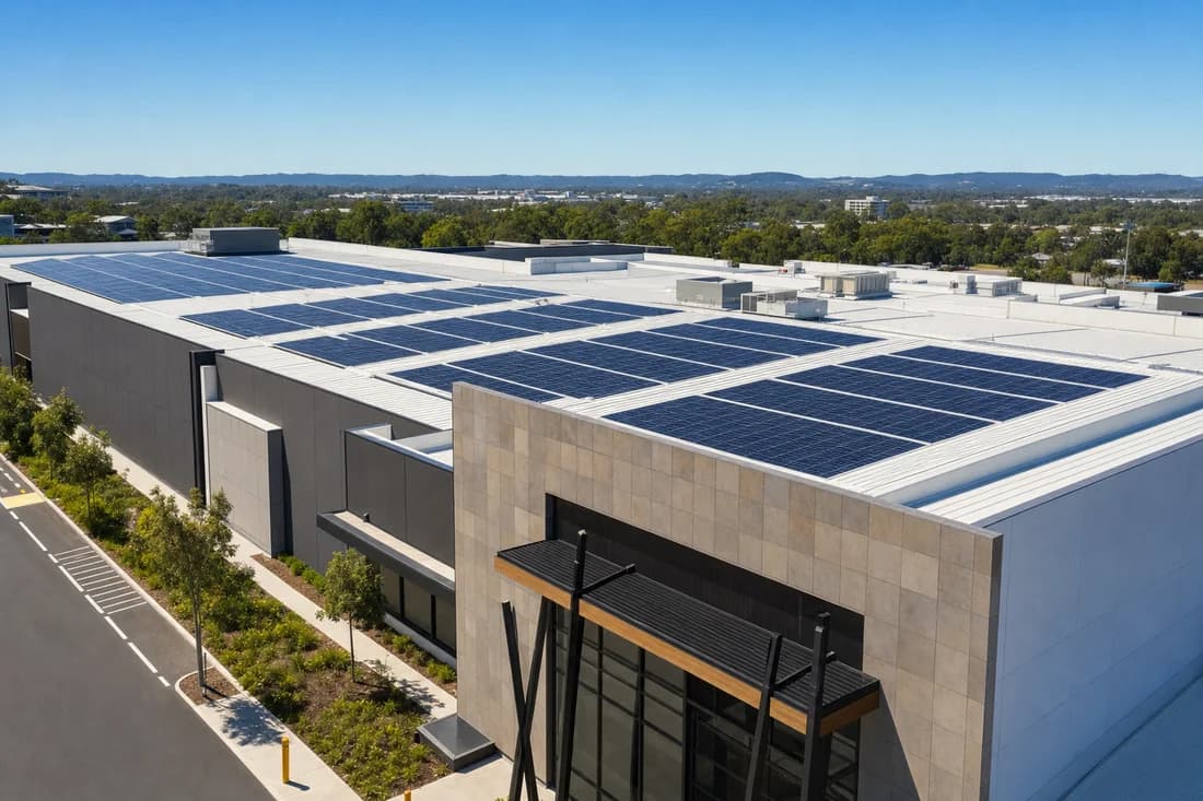 Commercial solar on a Worongary business rooftop
