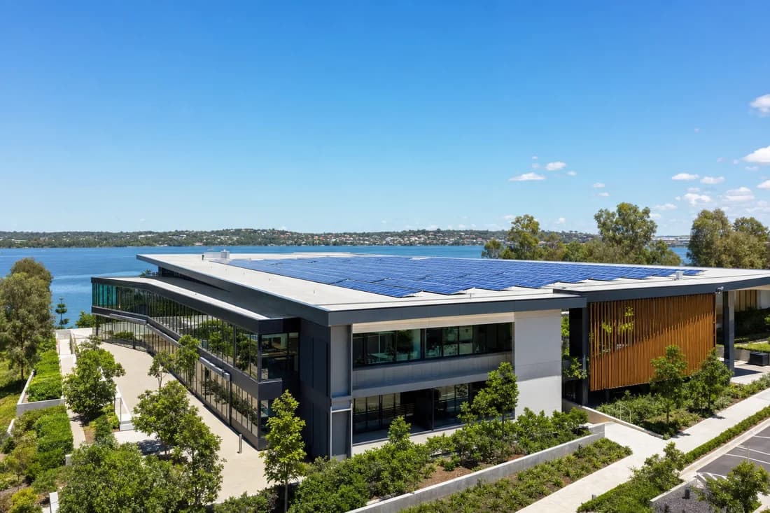 Commercial solar on a Clear Island Waters business rooftop