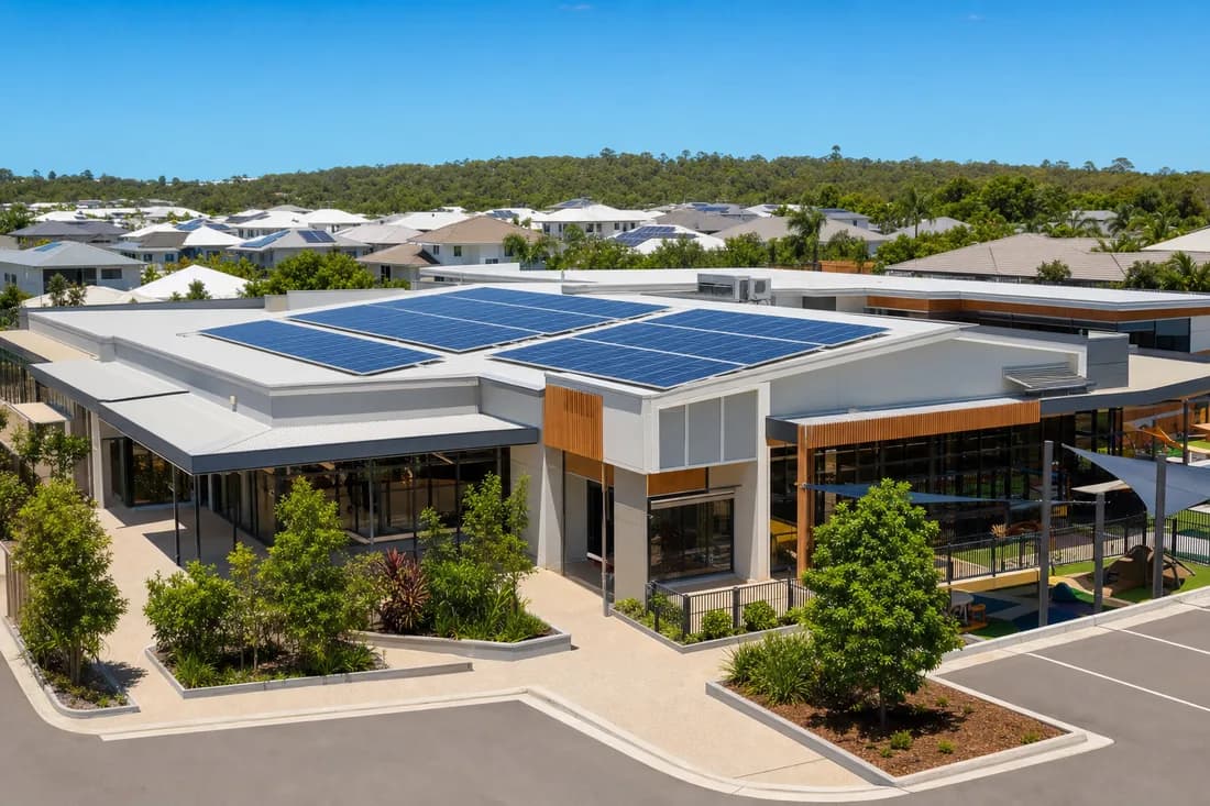 Commercial solar on a Ormeau Hills business rooftop