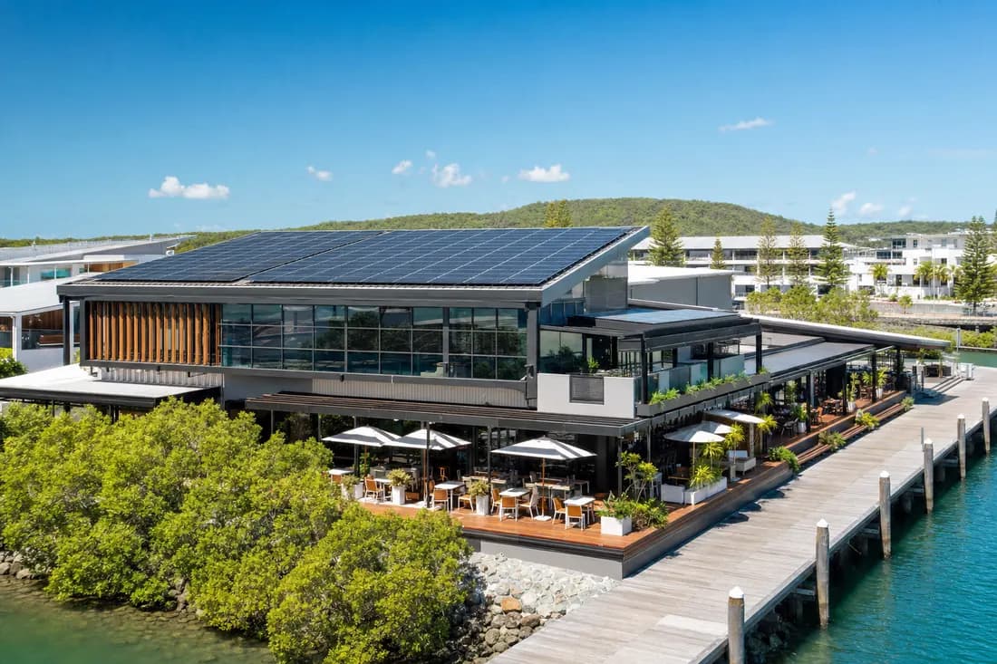 Commercial solar on a Paradise Point business rooftop