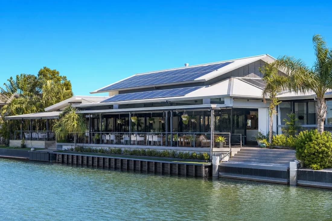 Commercial solar on a Broadbeach Waters business rooftop
