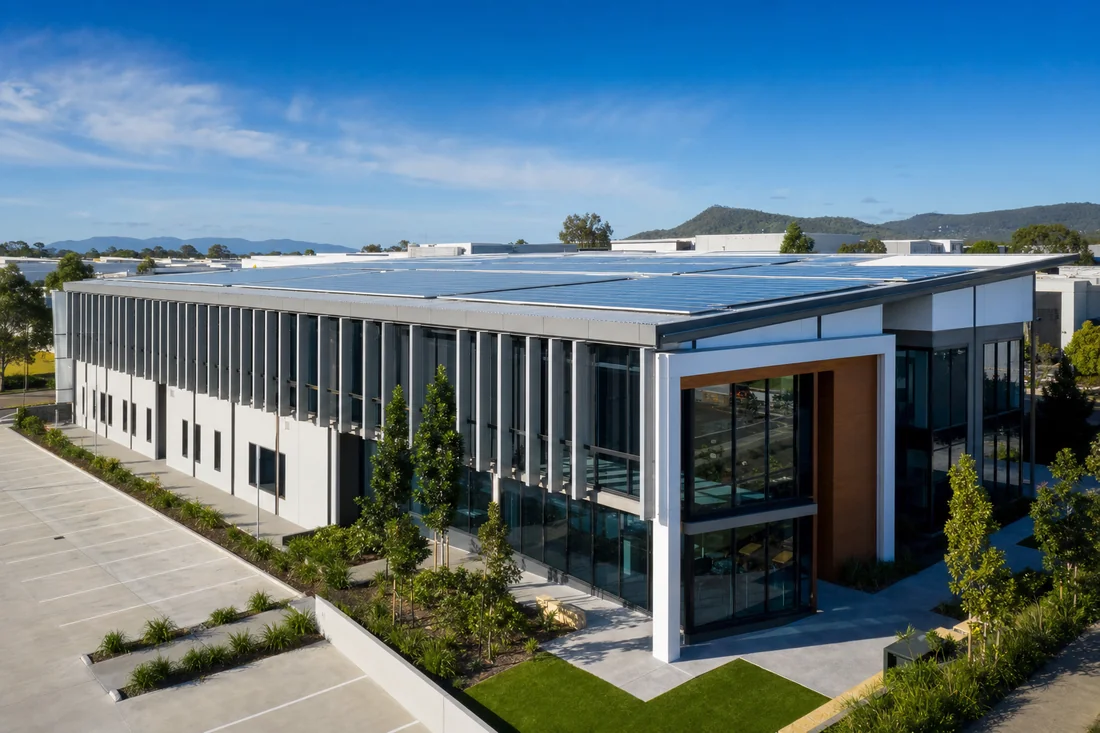 Commercial solar on a Bundall business rooftop