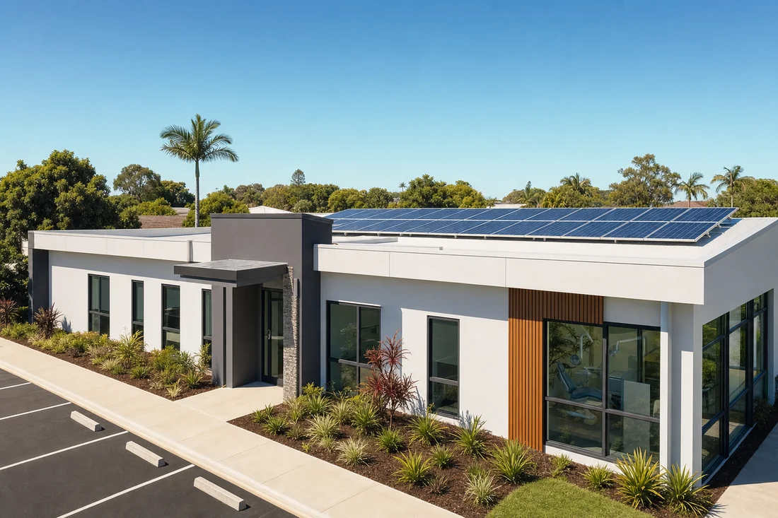Commercial solar on a Burleigh Waters business rooftop