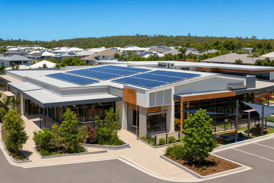Commercial solar on a Ormeau Hills business rooftop